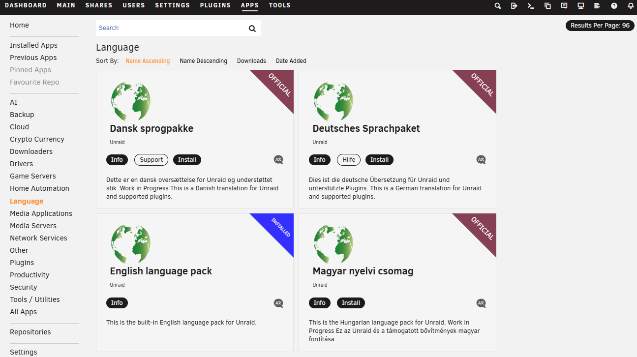 Languages - Community Apps