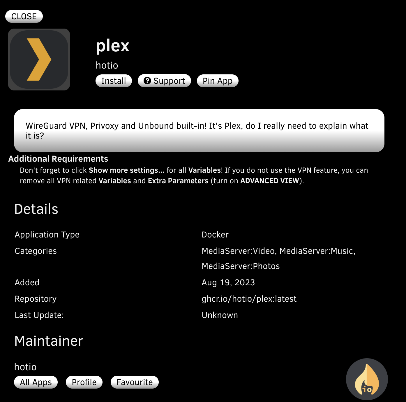 Exemple de vignette d'application